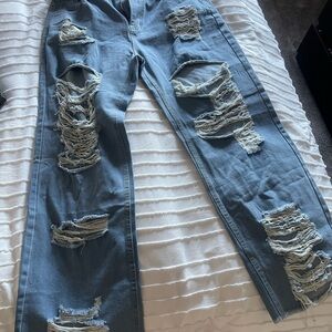 Distressed Blue Women's Jeans